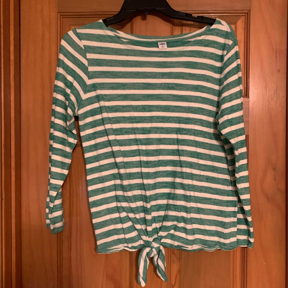 Old navy green and white half sleeve shirt